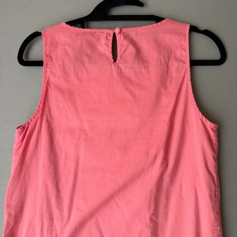 J. Crew sz XS pink 100% cotton‎ shift mod sleeveless mini dress